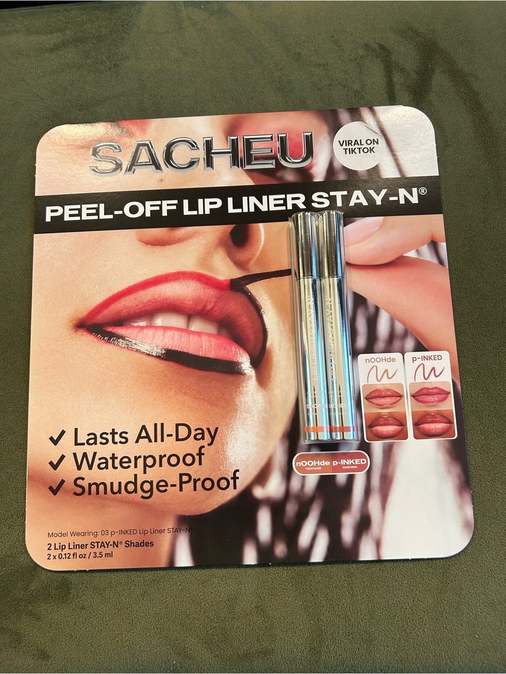 Sacheu Peel-Off Lip Liners Stay-N Duo in nOOHde and p-INKED New